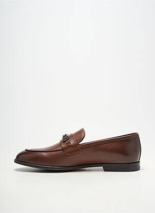 Mocassins matière lisse talon bas marron BALLY homme