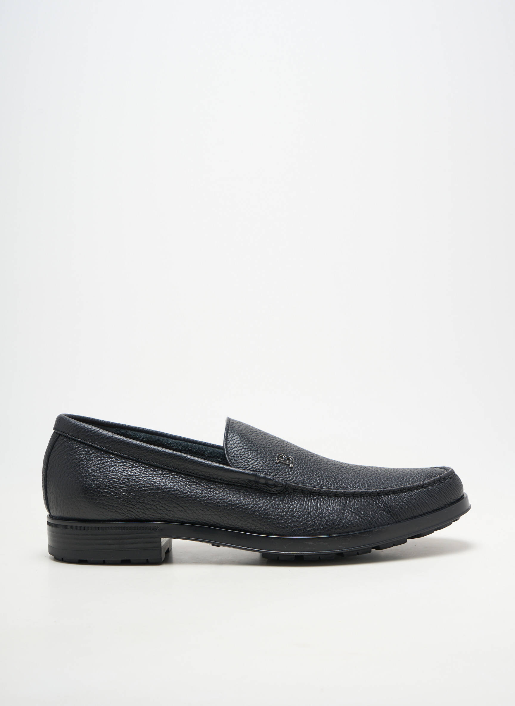 Mocassins matière lisse talon bas noir BALLY homme