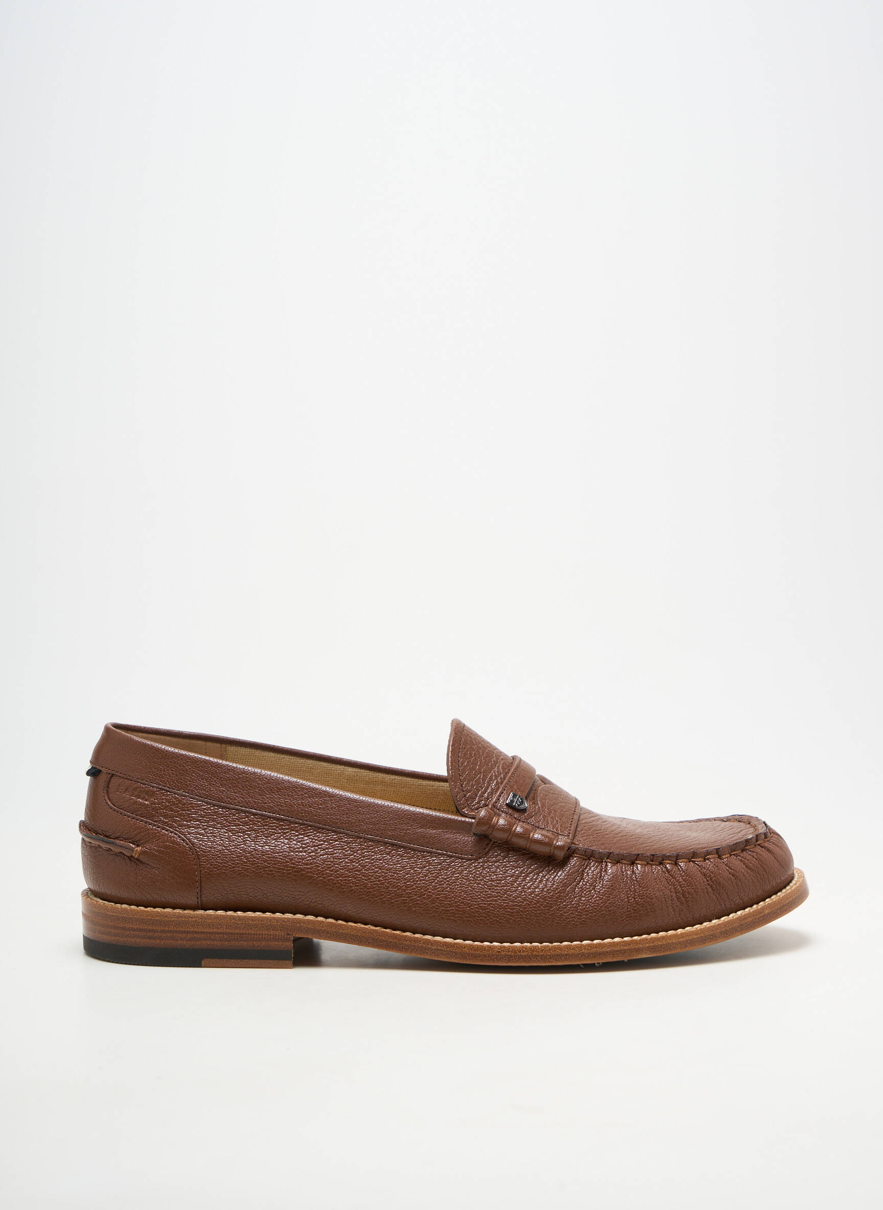 Mocassins matière lisse talon bas marron BALLY homme