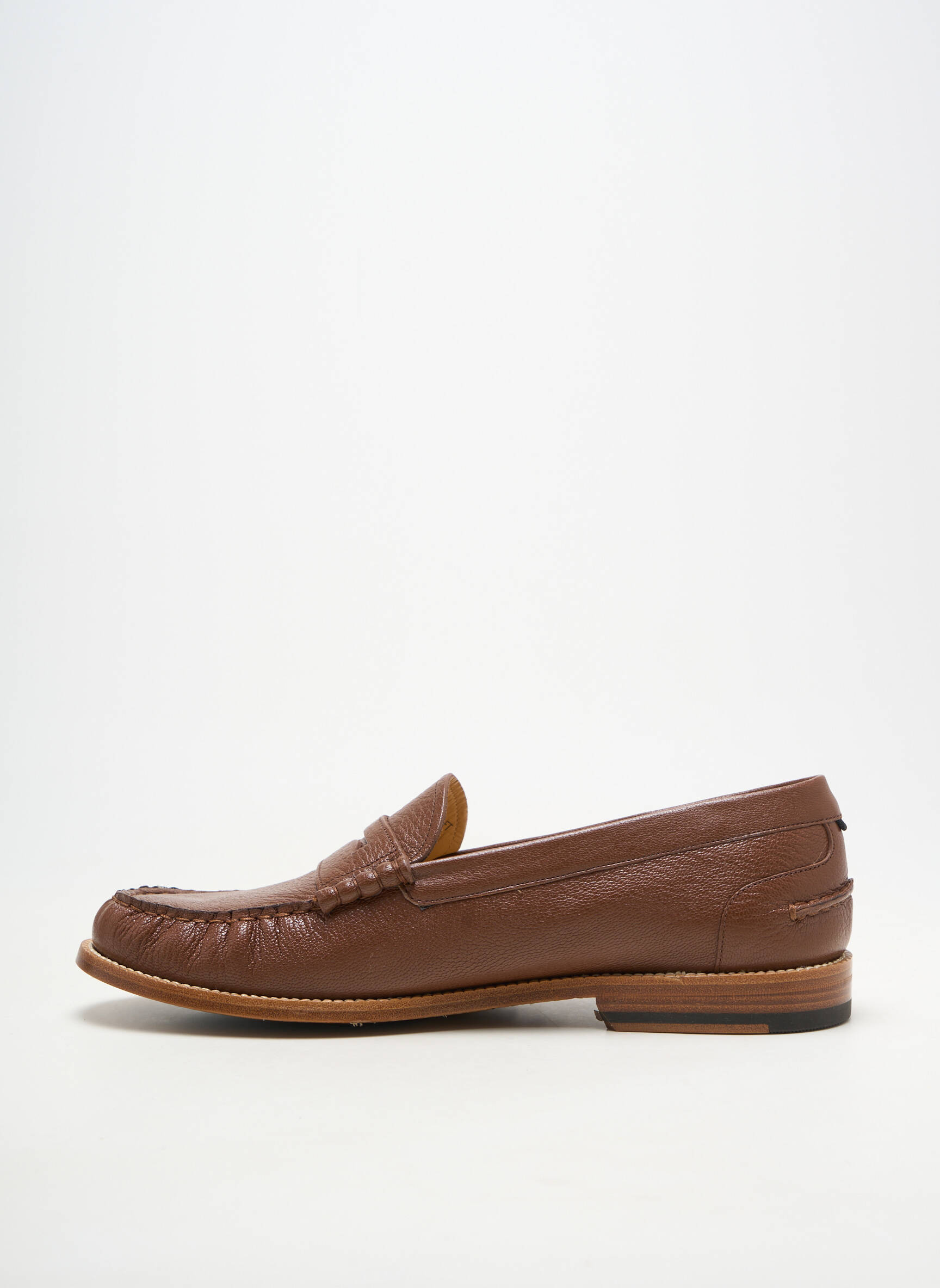 Mocassins matière lisse talon bas marron BALLY homme