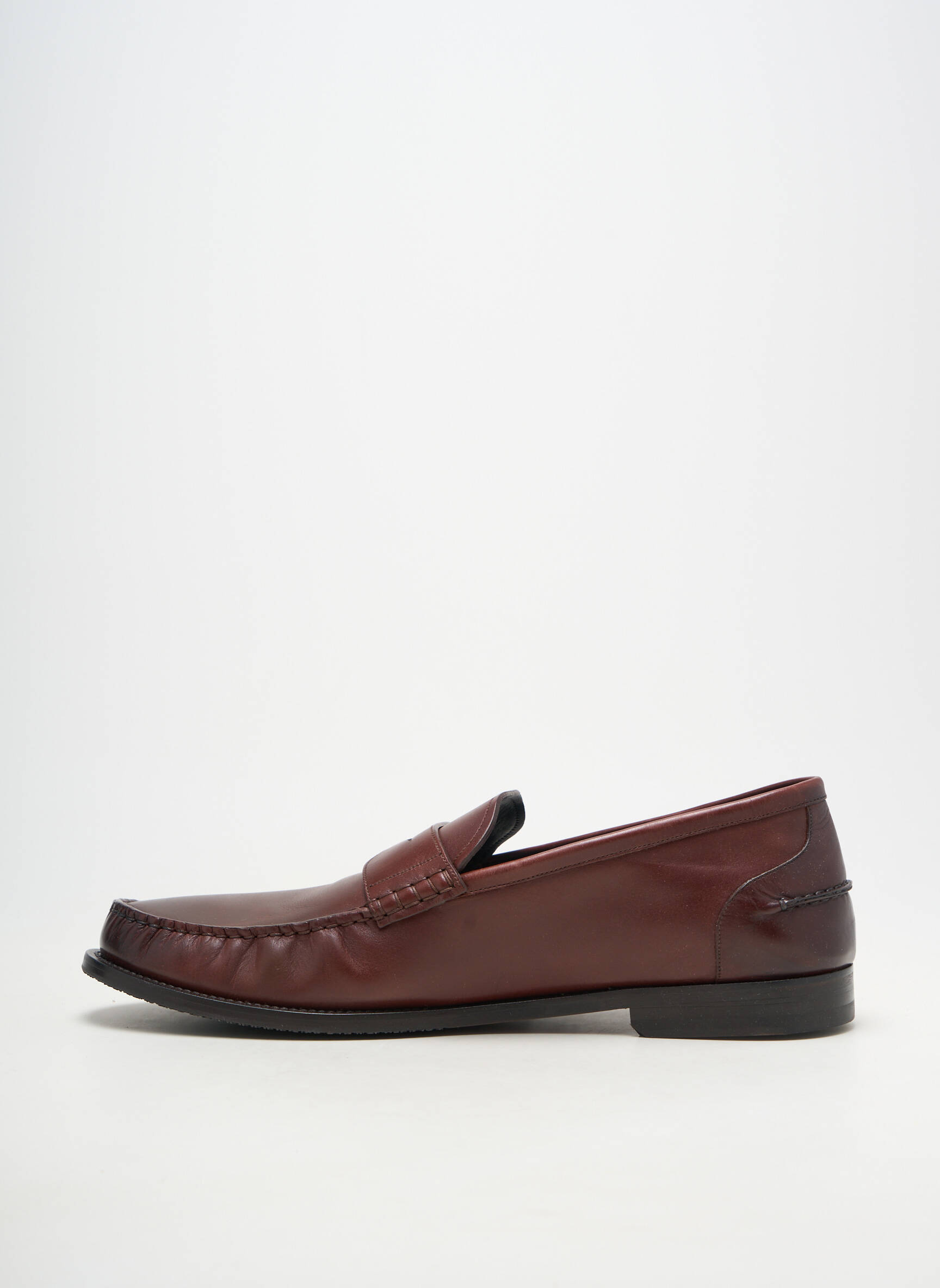 Mocassins matière lisse talon bas marron BALLY homme