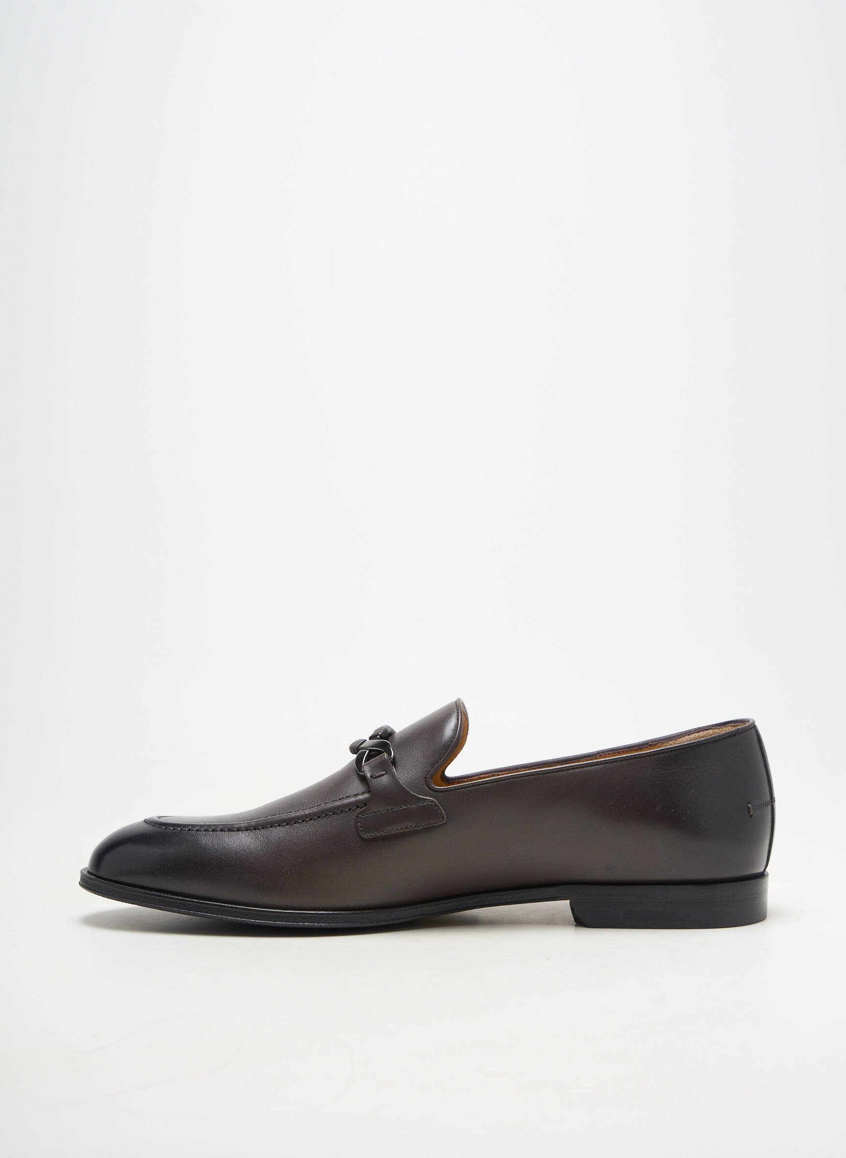 Mocassins matière lisse talon bas gris BALLY homme