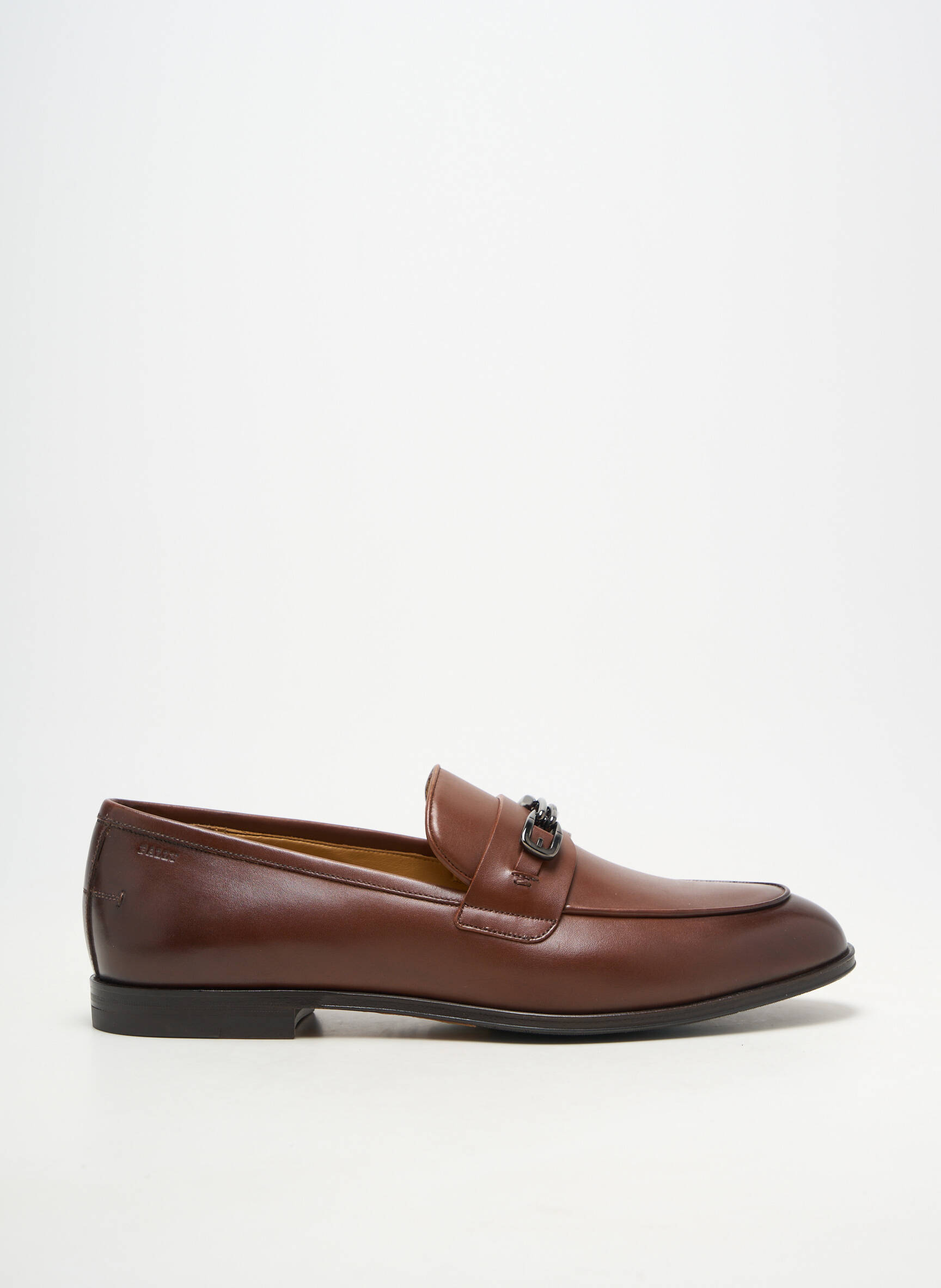 Mocassins matière lisse talon bas marron BALLY homme