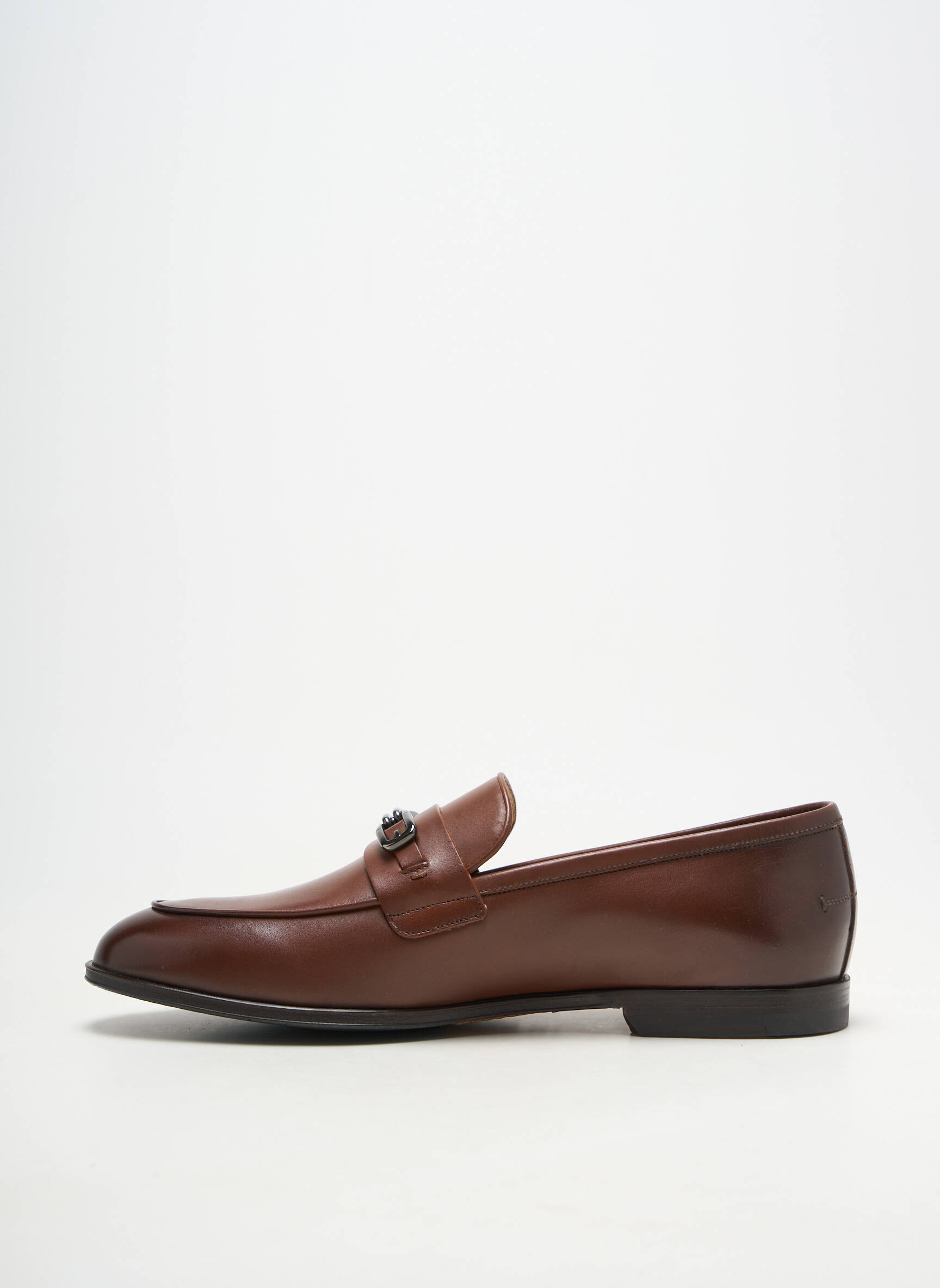 Mocassins matière lisse talon bas marron BALLY homme