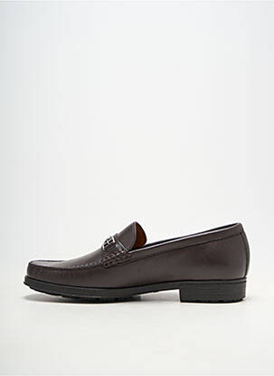 Mocassins matière lisse talon bas marron BALLY homme