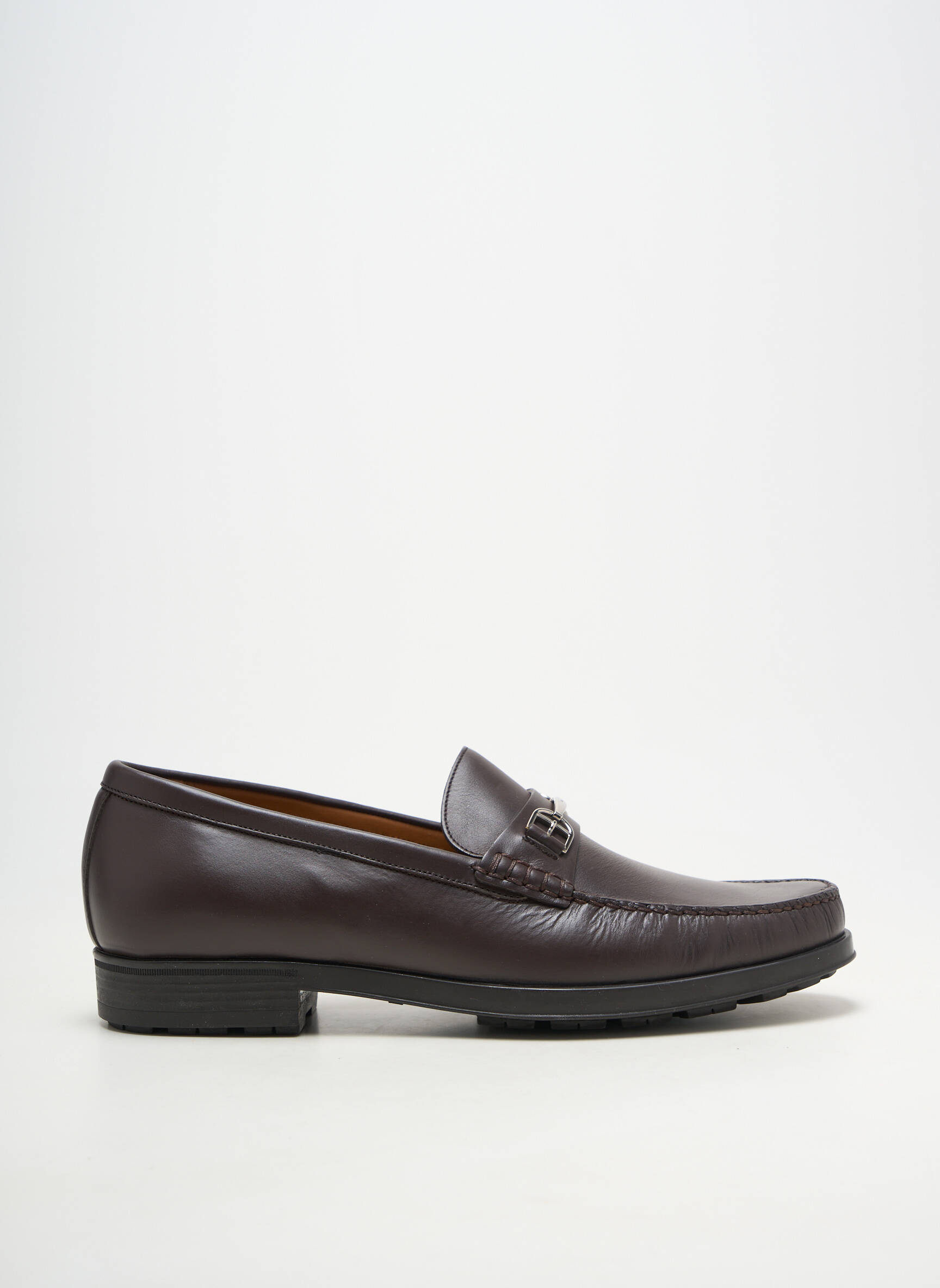 Mocassins matière lisse talon bas marron BALLY homme