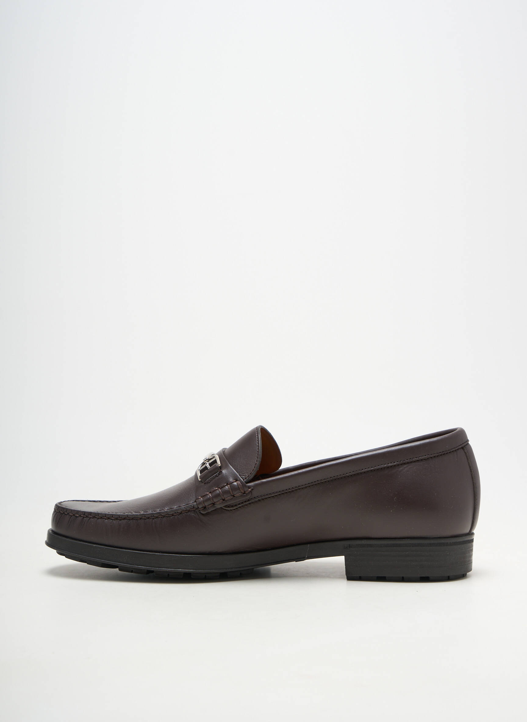 Mocassins matière lisse talon bas marron BALLY homme