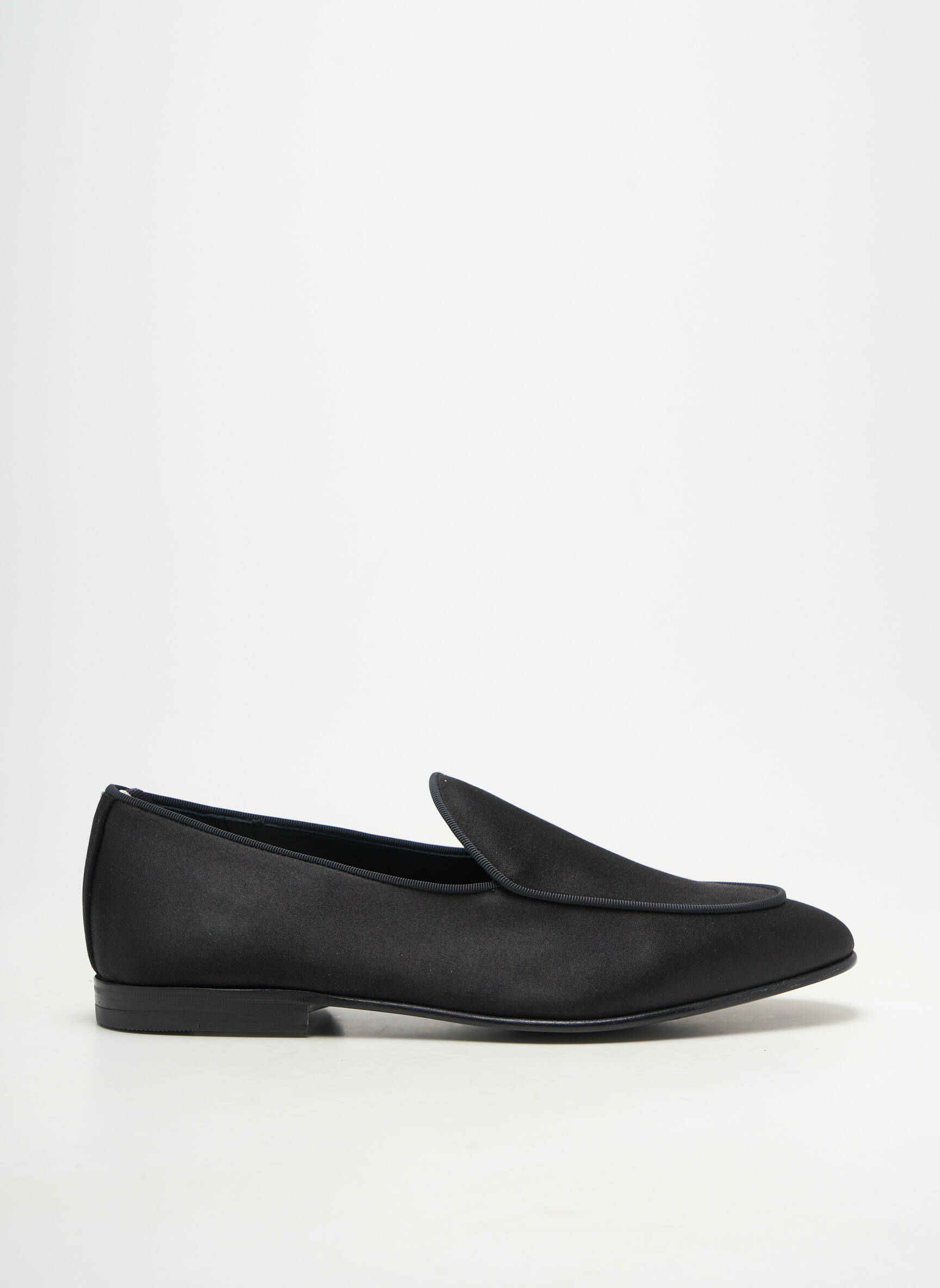 Mocassins tissage satiné talon bas noir BALLY homme