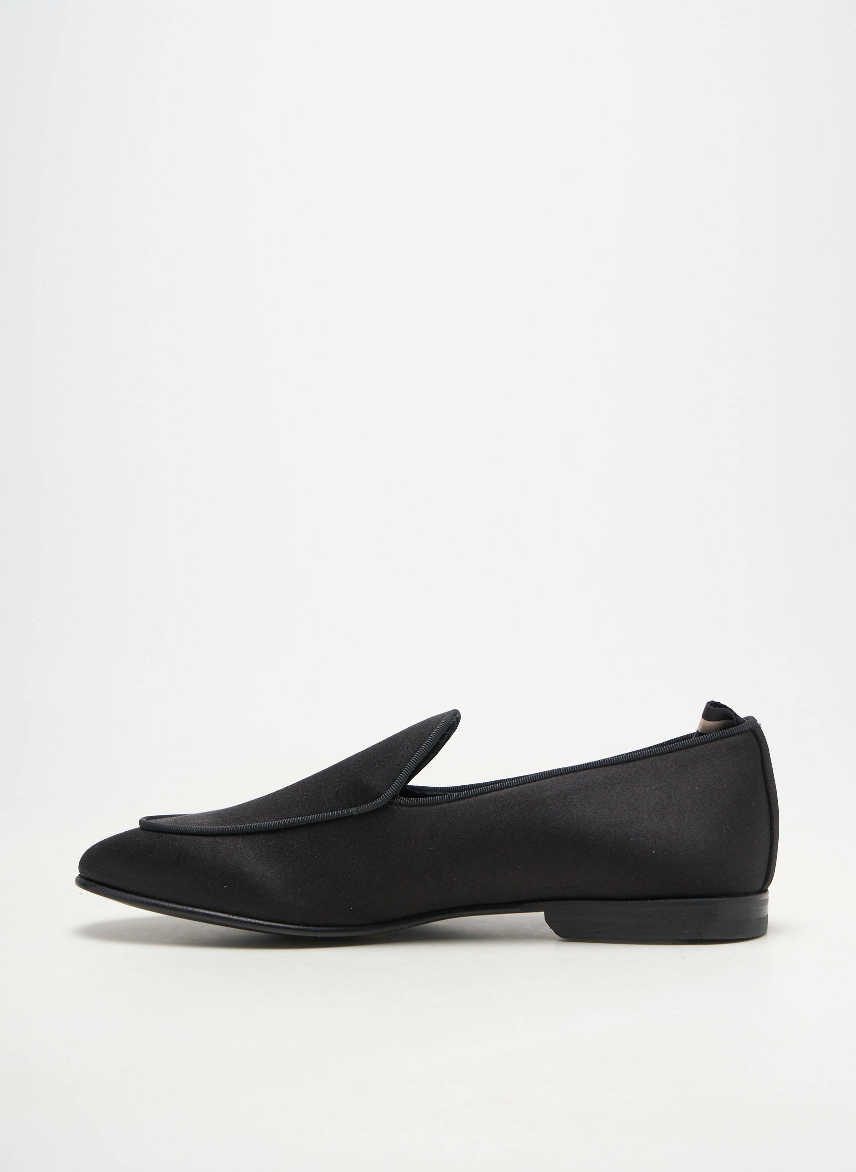 Mocassins tissage satiné talon bas noir BALLY homme