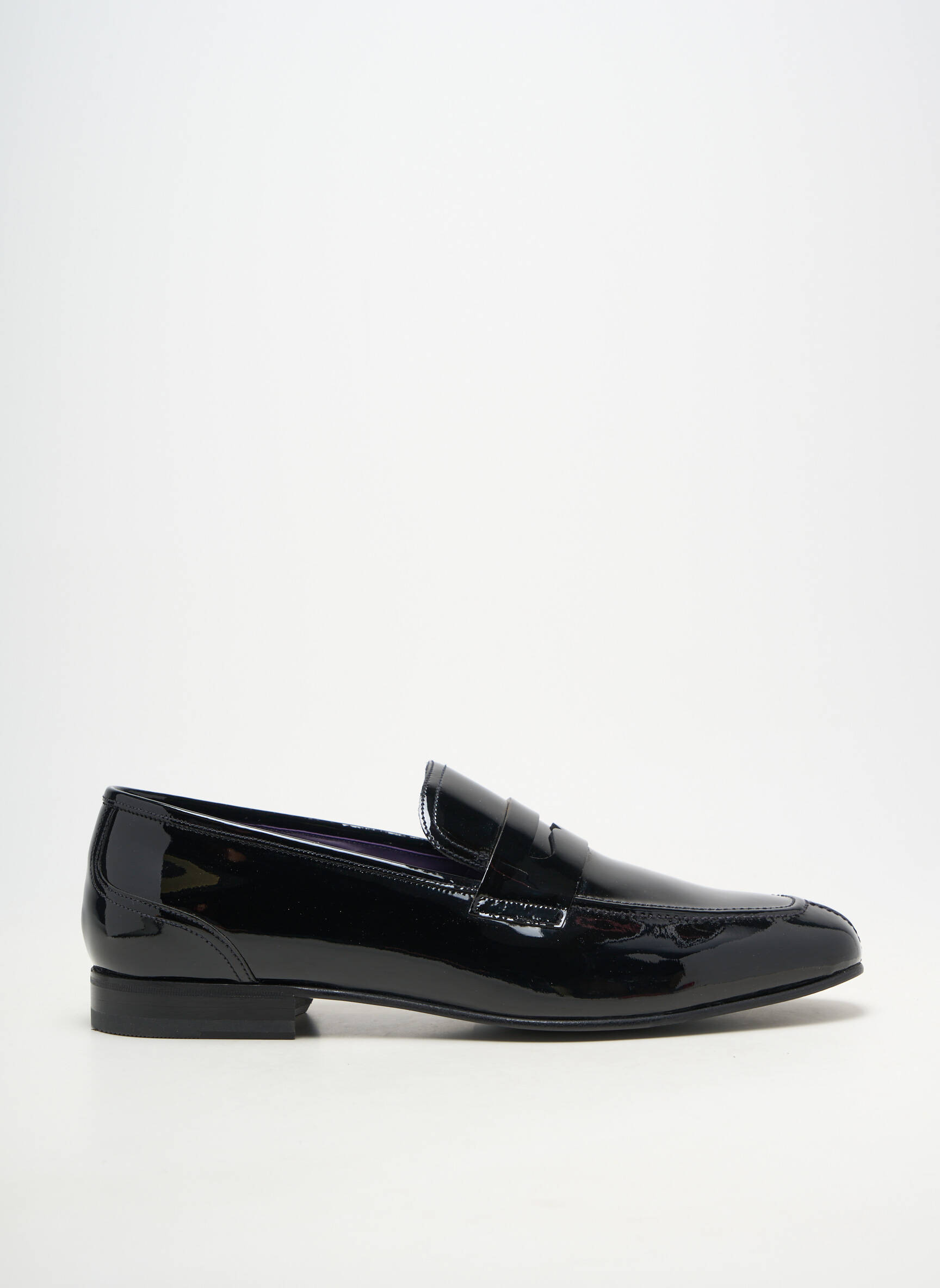 Mocassins matière lisse talon bas noir BALLY homme