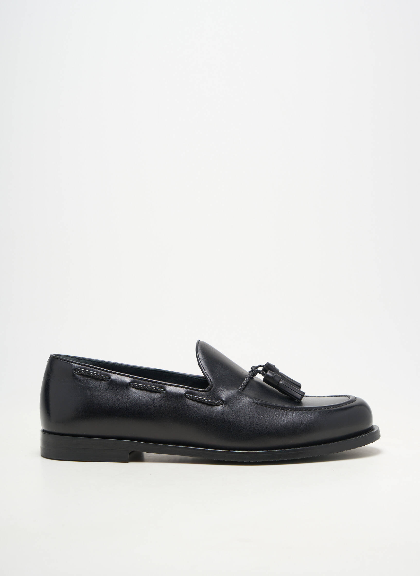 Mocassins matière lisse talon bas noir BALLY homme