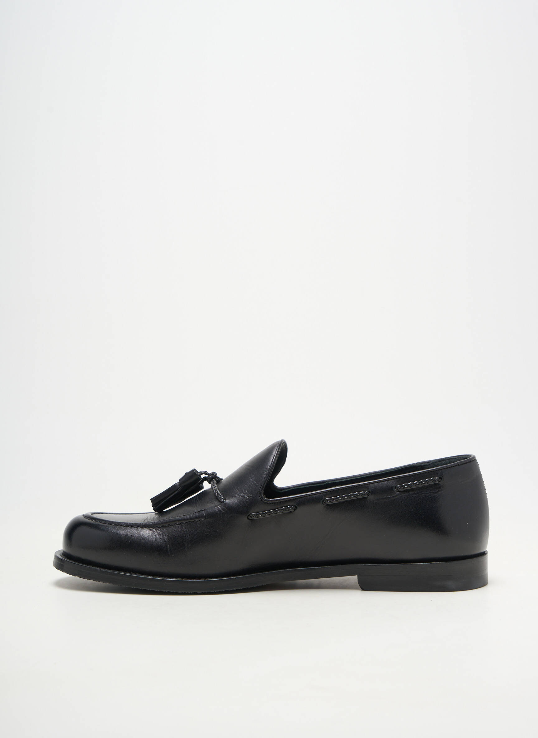 Mocassins matière lisse talon bas noir BALLY homme