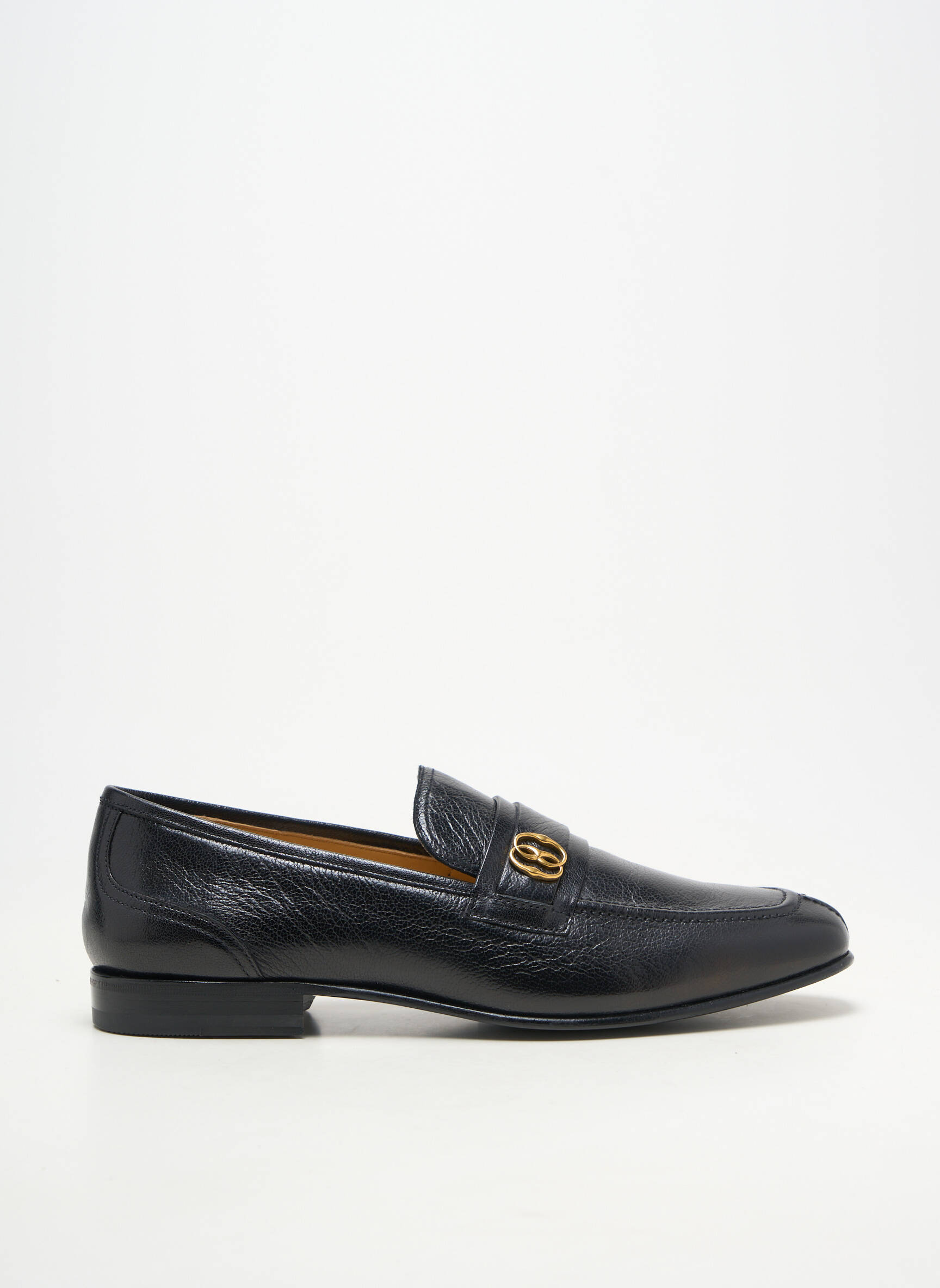 Mocassins matière lisse talon bas noir BALLY homme