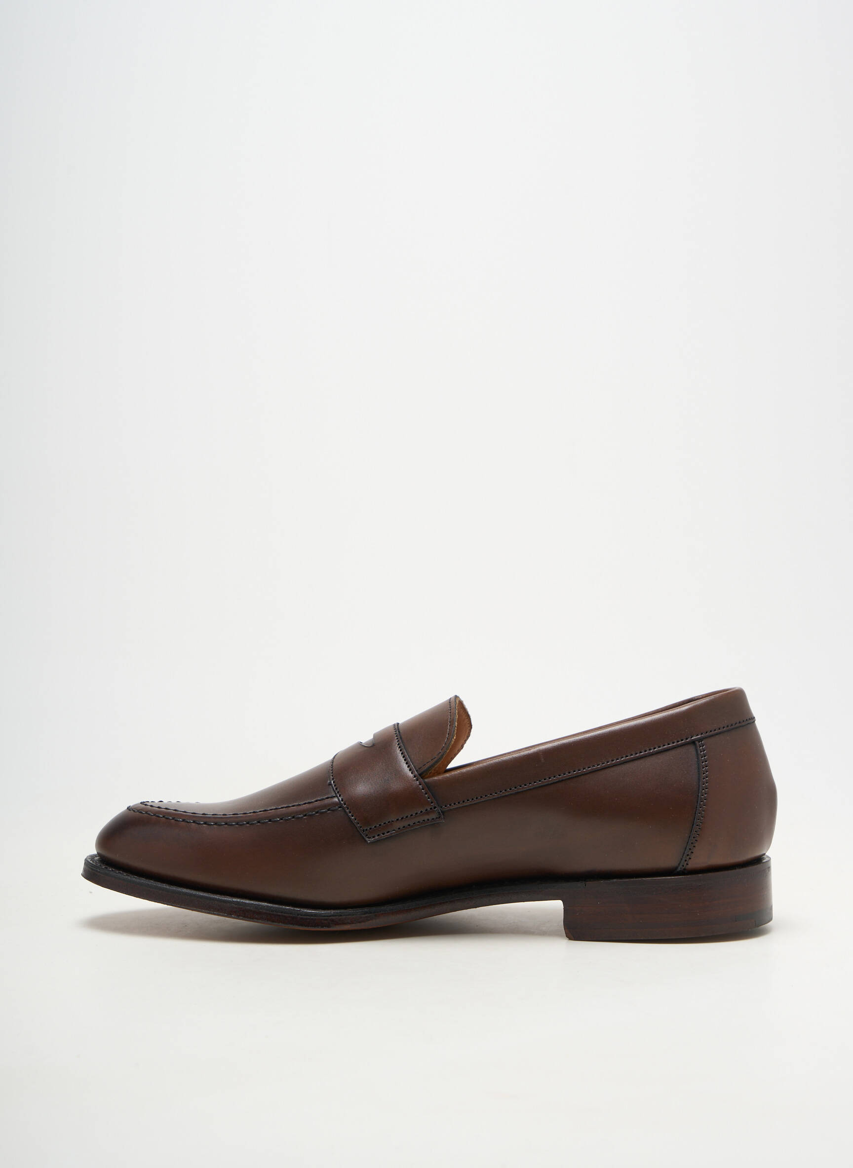 Mocassins matière lisse talon bas marron FACONNABLE homme