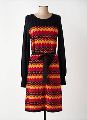 Robe pull stretch manches longues noir KING LOUIE femme