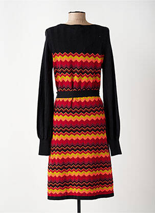 Robe pull stretch manches longues noir KING LOUIE femme
