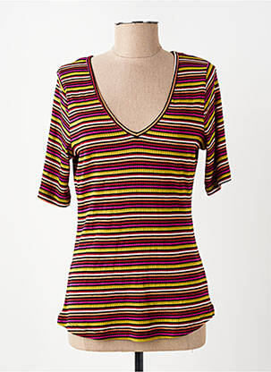 T-shirt col v manches courtes violet KING LOUIE femme