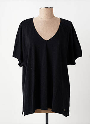 T-shirt coupe droite manches courtes noir DES PETITS HAUTS femme