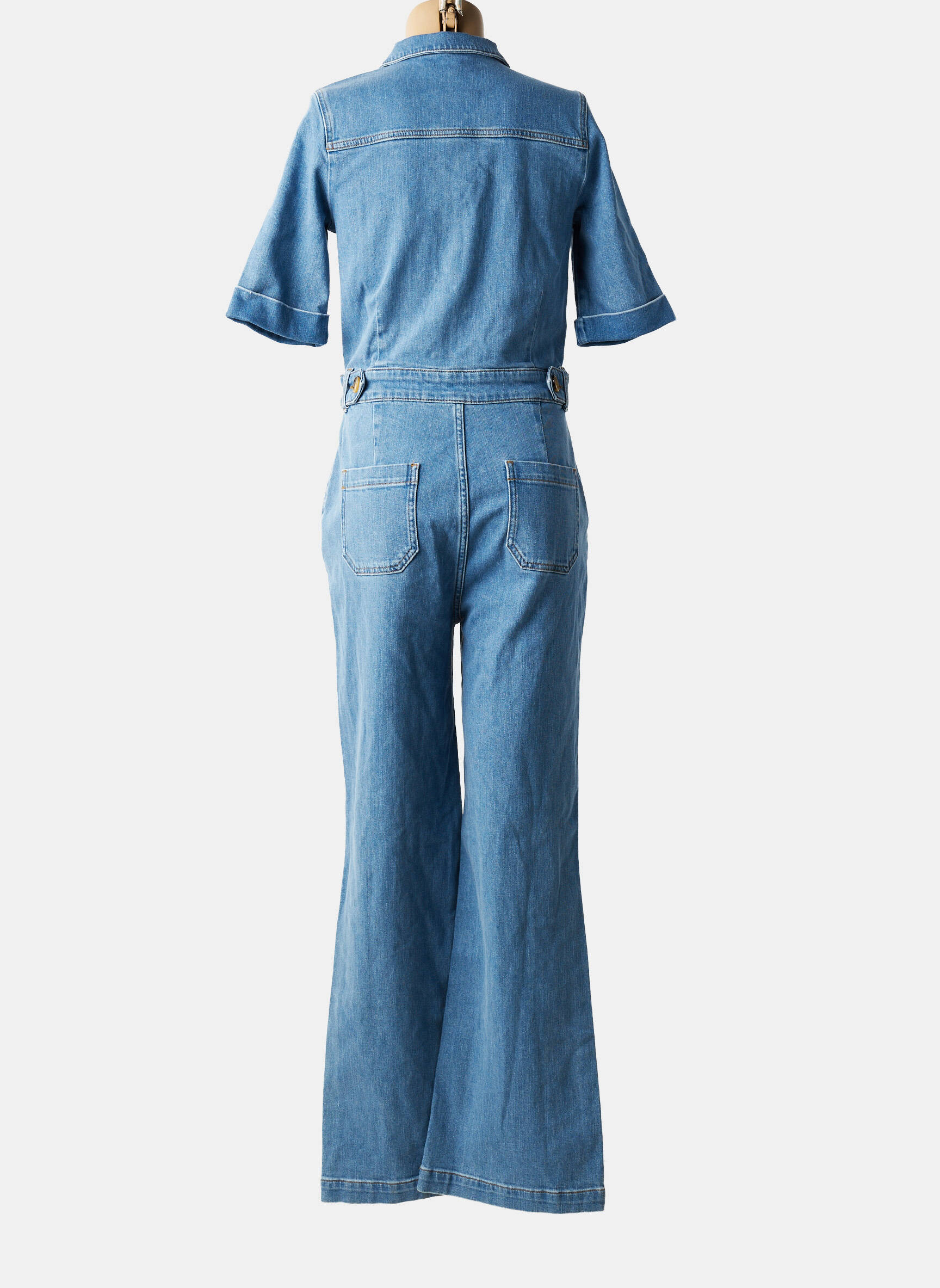 Combi-pantalon col chemisier manches courtes bleu KING LOUIE femme