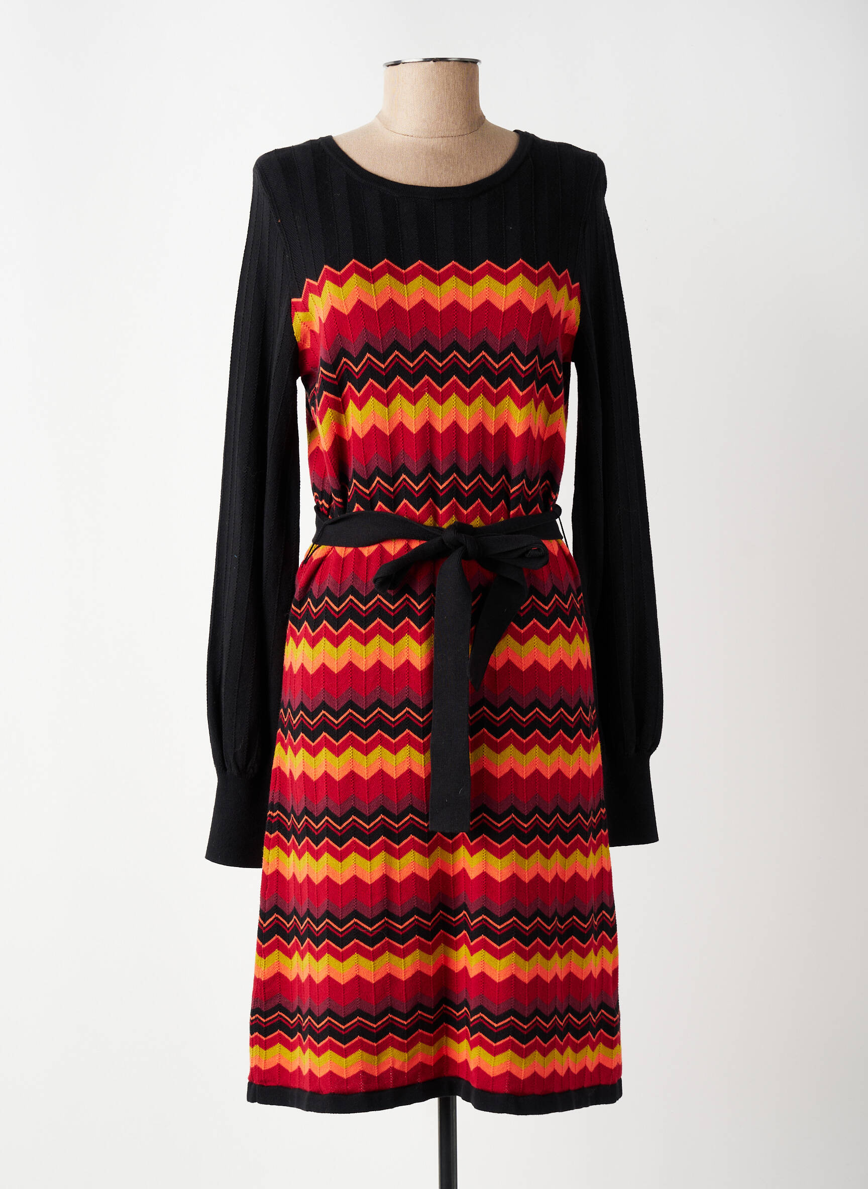 Robe pull stretch manches longues noir KING LOUIE femme