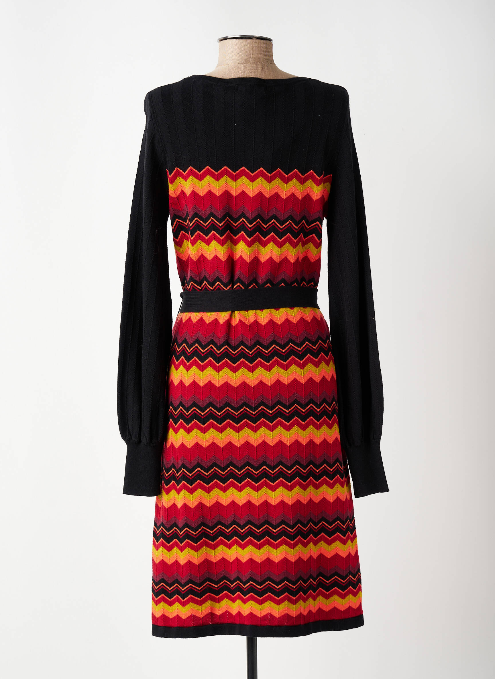 Robe pull stretch manches longues noir KING LOUIE femme
