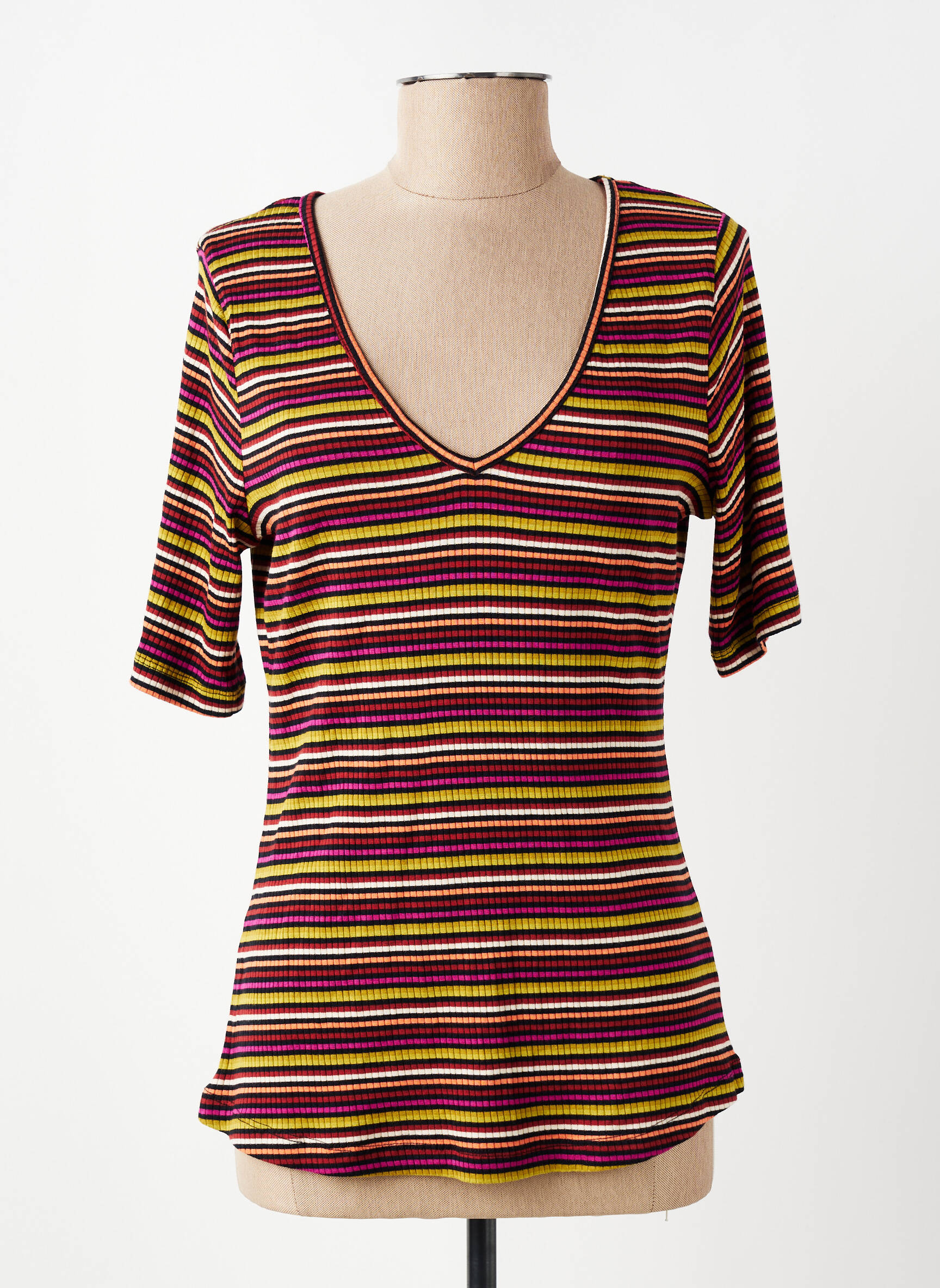 T-shirt col v manches courtes violet KING LOUIE femme
