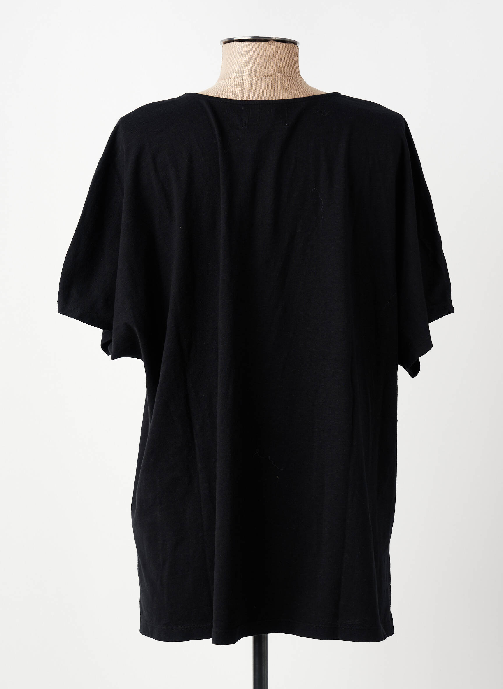 T-shirt coupe droite manches courtes noir DES PETITS HAUTS femme