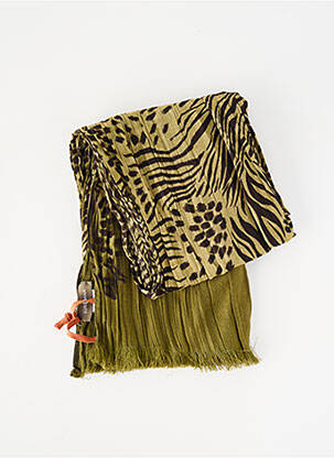 Foulard tissage popeline vert SURKANA femme