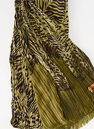 Foulard tissage popeline vert SURKANA femme