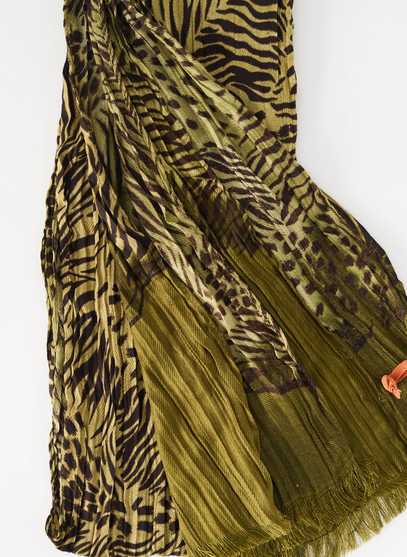 Foulard tissage popeline vert SURKANA femme