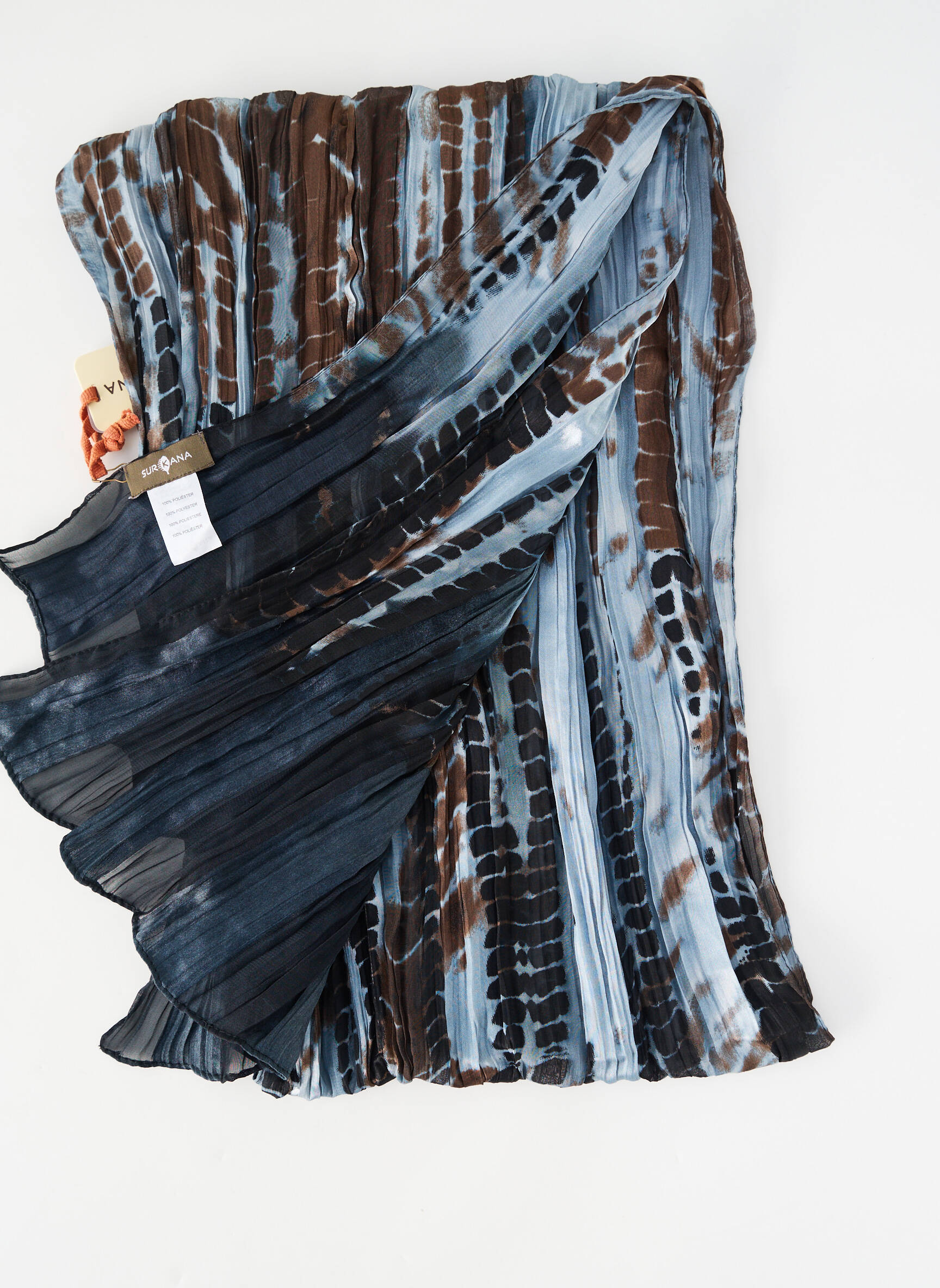 Foulard effet matière satinée bleu SURKANA femme