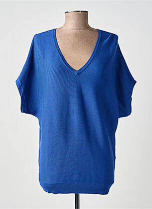 Pull col v manches courtes bleu ZILCH femme