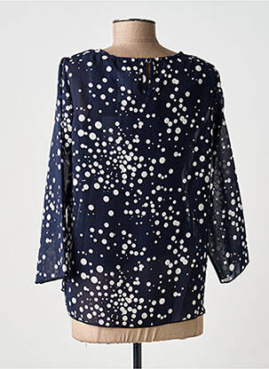 Blouse col rond manches longues bleu SIGNATURE femme
