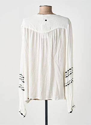 Blouse tissage popeline manches longues blanc GARCIA femme