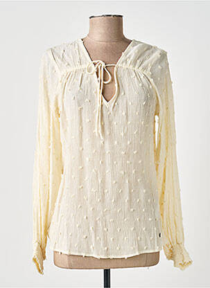 Blouse manches longues manches longues beige GARCIA femme
