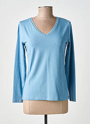 T-shirt manches longues manches longues bleu GUITARE femme