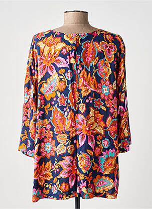 Blouse tissage popeline manches longues bleu FRANCK ANNA femme