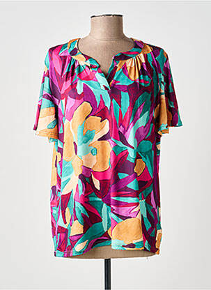 Top stretch manches courtes violet JULIE GUERLANDE femme