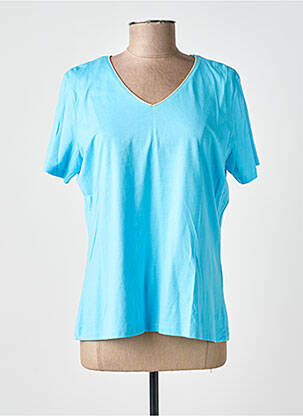T-shirt col v manches courtes bleu JULIE GUERLANDE femme