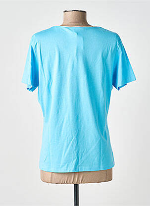 T-shirt col v manches courtes bleu JULIE GUERLANDE femme