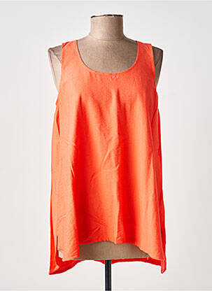 Top coupe fluide sans manche orange FRANCK ANNA femme