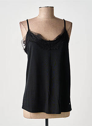 T-shirt stretch fines bretelles noir GARCIA femme