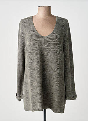 Pull coupe droite manches longues vert CHRISTINE LAURE femme