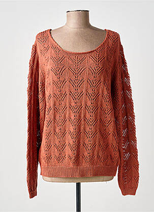 Pull stretch manches longues marron JULIE GUERLANDE femme