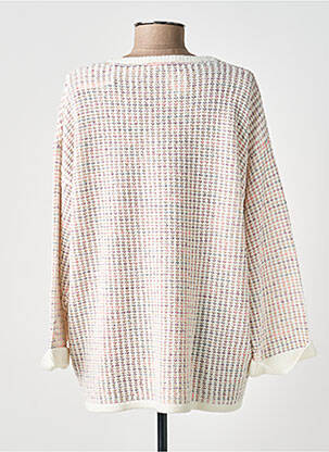 Pull maille ajourée manches longues blanc CHRISTINE LAURE femme