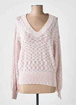 Pull col v manches longues rose GARCIA femme