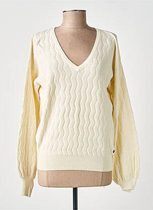 Pull col v manches longues beige GARCIA femme