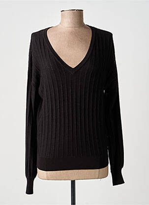 Pull col v manches longues noir GARCIA femme