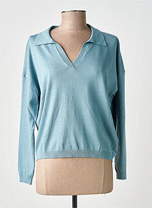 Pull stretch manches longues bleu ZILCH femme