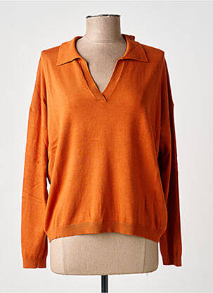 Pull stretch manches longues orange ZILCH femme
